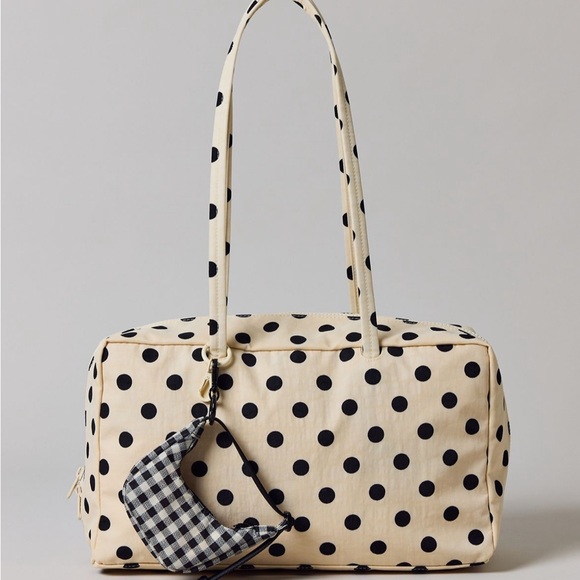 BAGGU White Polka Dot - Medium Nylon Bowler Bag NWT - Picture 2 of 5